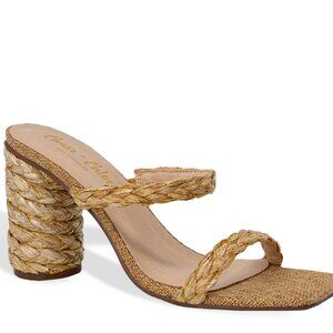 Braided Square Toe Heeled Sandel